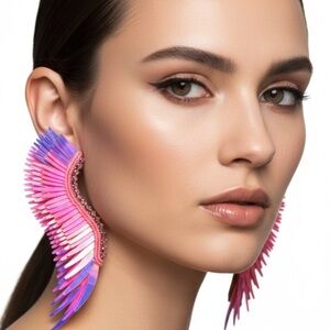 Mignonne Gavigan Pink Iridescent Madeline Statement Earrings